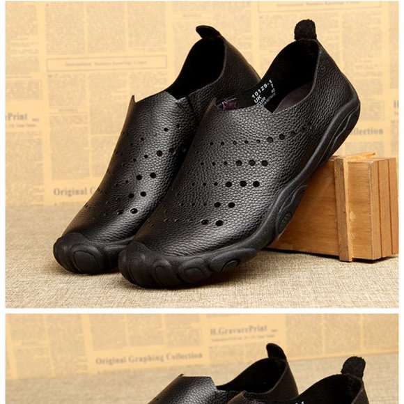 Man Summer Breathable Genuine Leather